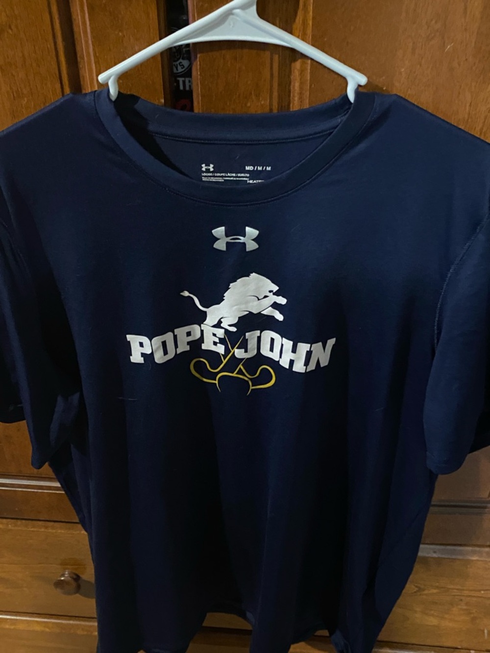 Under Armour ladies Navy Pope John Logo T-Shirt